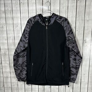 Truppd zip up printed hooded jacket size L